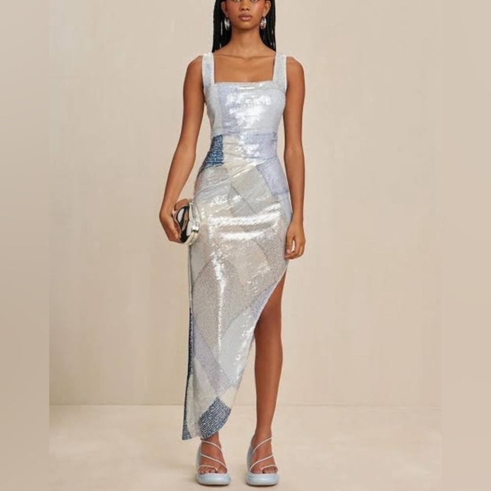 Cult Gaia‎ Junie Open-Back High-Low Sequin Gown